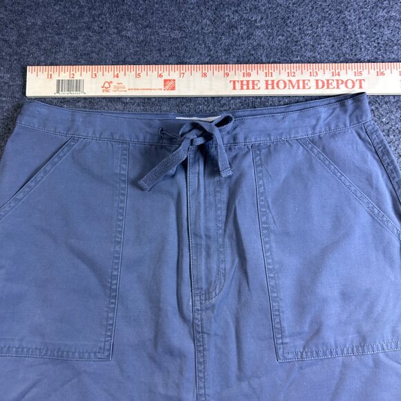Vintage Faded Glory Blue Mini Skirt Size 10 100% Cotton Drawstring Pockets - Picture 6 of 12